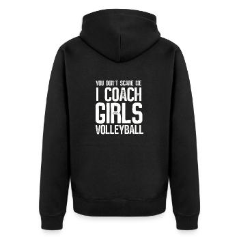 Volleyball Trainer - Unisex Premium Bio Zip Hoodie - Schwarz - Hinten - Nico (187cm)