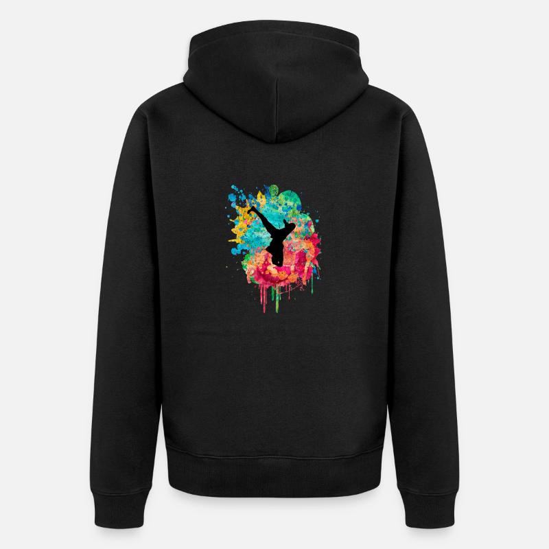 Breakdance Breakdancer PopArt - Unisex Premium Bio Zip Hoodie - Schwarz