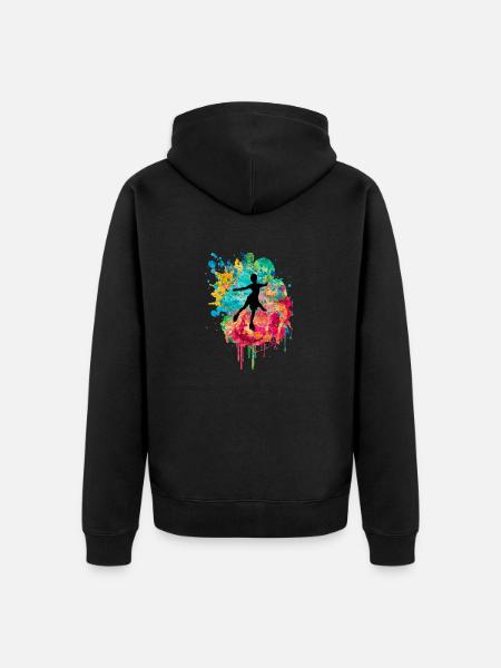 Eiskunstlauf PopArt - Unisex Premium Bio Zip Hoodie - Schwarz