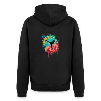 Eiskunstlauf PopArt - Unisex Premium Bio Zip Hoodie - Schwarz - Hinten - Nico (187cm)