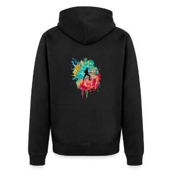 Escrime et escrime PopArt - Veste à capuche bio Premium Unisexe - noir - Dos - Nico (187cm)