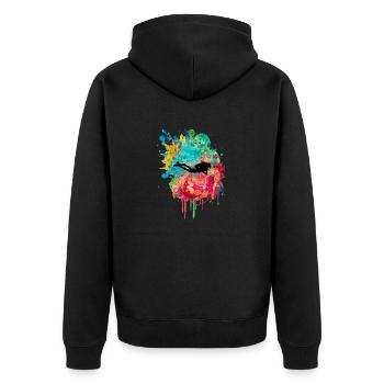 Deep Sea Divers and Divers PopArt - Unisex Premium Organic Zip Hoodie - black - Back - Nico (187cm)
