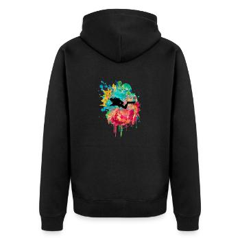 Deep Sea Divers and Divers PopArt - Unisex Premium Organic Zip Hoodie - black - Back - Nico (187cm)