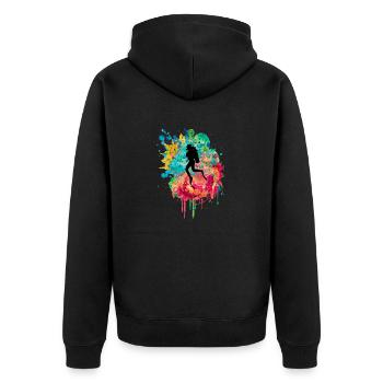 Tiefseetaucher und Taucher PopArt - Unisex Premium Bio Zip Hoodie - Schwarz - Hinten - Nico (187cm)