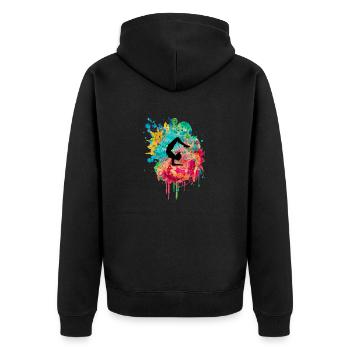 Yoga and Pilates in PopArt - Unisex Premium Organic Zip Hoodie - black - Back - Nico (187cm)