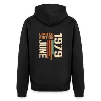 June 1979 Birthday Gift June 1979 Retro 1979 - Unisex Premium Organic Zip Hoodie - black - Back - Nico (187cm)