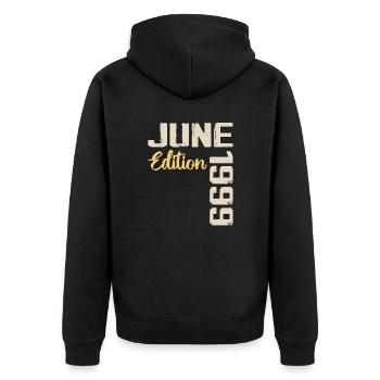 Né(e) en Juin 1999 Cadeau Juin 1999 Anniversaire - Veste à capuche bio Premium Unisexe - noir - Dos - Nico (187cm)