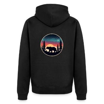 Grizzly Bear Kodiak Bear Silhouette d’ours brun - Veste à capuche bio Premium Unisexe - noir - Dos - Nico (187cm)