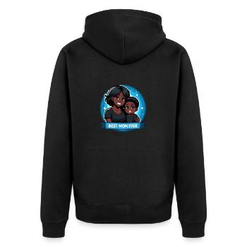 Muttertag - Eine Mutter und ihr Sohn - Unisex Premium Bio Zip Hoodie - Schwarz - Hinten - Nico (187cm)