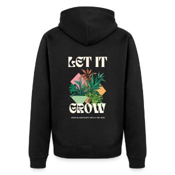 Let it grow - Plants - Unisex Premium Organic Zip Hoodie - black - Back - Nico (187cm)