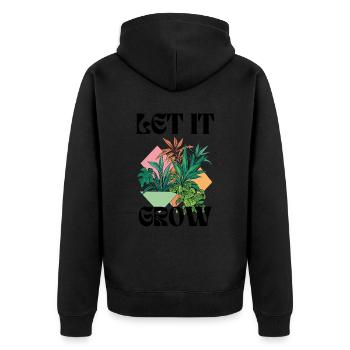 Let it grow - Plants - Unisex Premium Organic Zip Hoodie - black - Back - Nico (187cm)