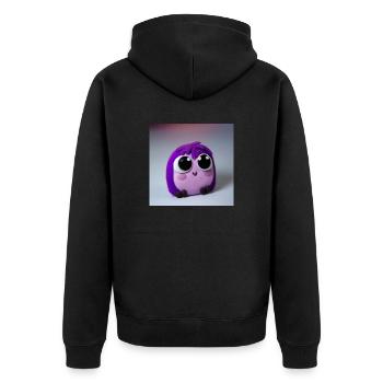 Süßes Knuddel GLUBSCHI - Unisex Premium Bio Zip Hoodie - Schwarz - Hinten - Nico (187cm)