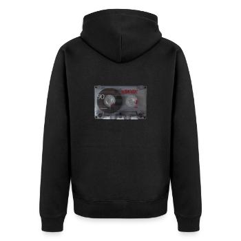 Cassette Cassette Music Vintage Retro - Unisex Premium Organic Zip Hoodie - black - Back - Nico (187cm)