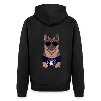 Polizeihund Deutscher Schäferhund - Unisex Premium Bio Zip Hoodie - Schwarz - Hinten - Nico (187cm)