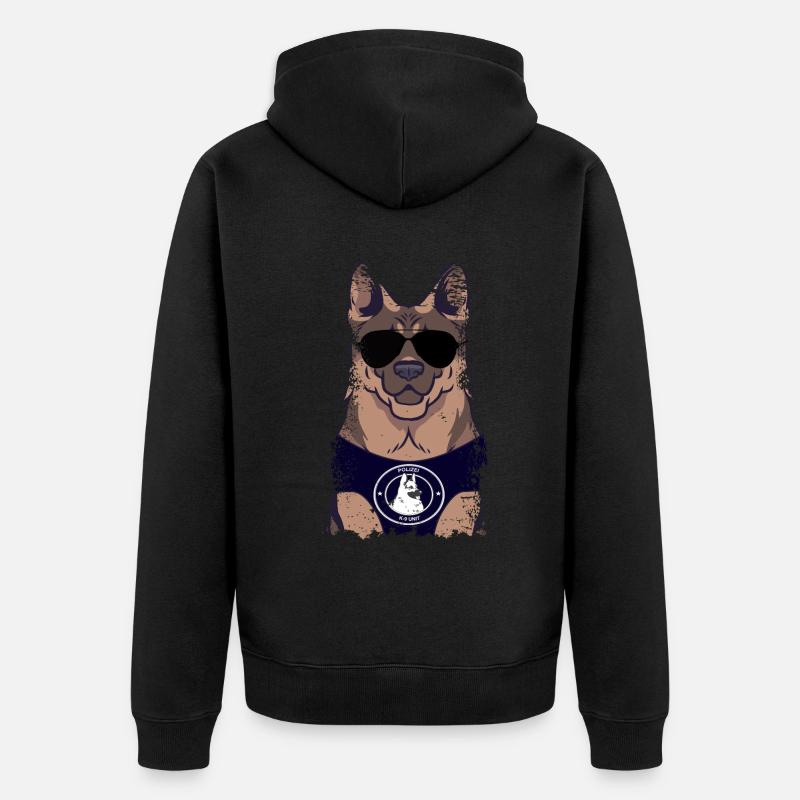 Polizeihund Deutscher Schäferhund - Unisex Premium Bio Zip Hoodie - Schwarz