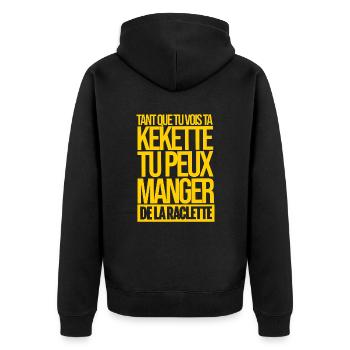 Beauf kekette humour bite zizi raclette - Veste à capuche bio Premium Unisexe - noir - Dos - Nico (187cm)