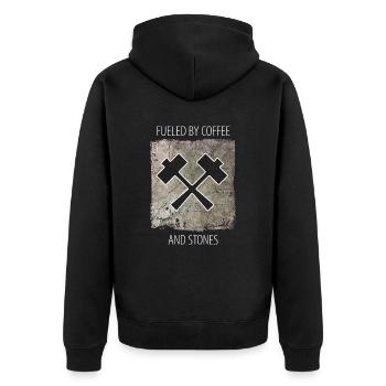 Steinmetz Steinbildhauer Spruch - Unisex Premium Bio Zip Hoodie - Schwarz - Hinten - Nico (187cm)