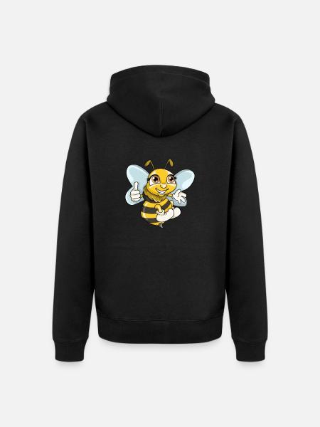 Süße Biene Wespe Illustration Cartoon Comic - Unisex Premium Bio Zip Hoodie - Schwarz