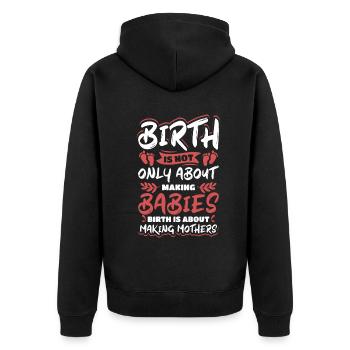 What could be more beautiful than bringing - Unisex Premium Bio Zip Hoodie - Schwarz - Hinten - Nico (187cm)