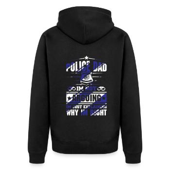 Polizei Polizist Polizeibeamte - Unisex Premium Bio Zip Hoodie - Schwarz - Hinten - Nico (187cm)