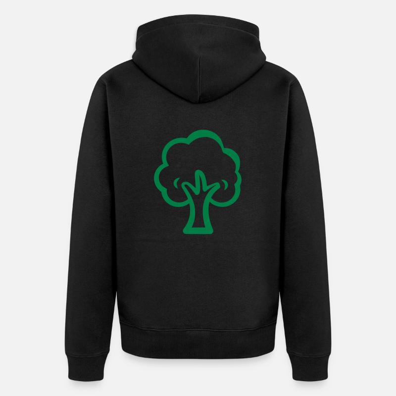 baum - Unisex Premium Bio Zip Hoodie - Schwarz