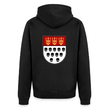 Schädel-Köln - Unisex Premium Bio Zip Hoodie - Schwarz - Hinten - Nico (187cm)