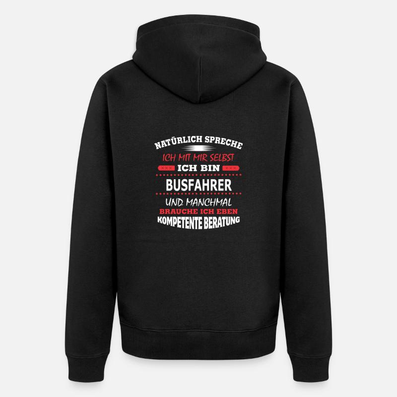 BUSFAHRER - Unisex Premium Bio Zip Hoodie - Schwarz