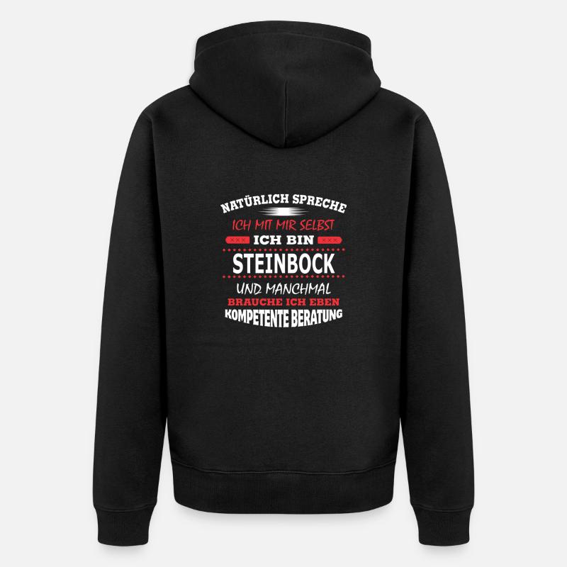 STEINBOCK - Unisex Premium Bio Zip Hoodie - Schwarz