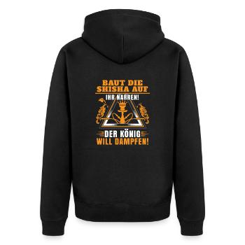 Shisha dampfen ihr Narren - Unisex Premium Bio Zip Hoodie - Schwarz - Hinten - Nico (187cm)