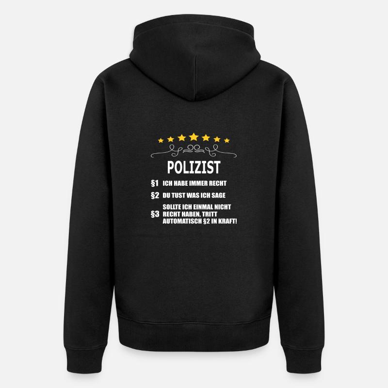 POLIZIST - Unisex Premium Bio Zip Hoodie - Schwarz