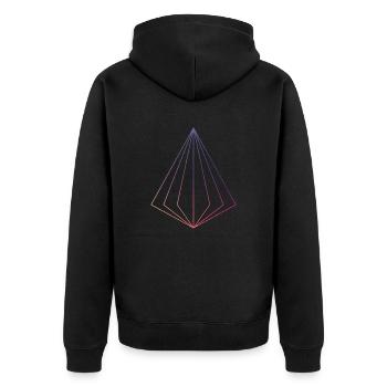 Triangel - Unisex Premium Bio Zip Hoodie - Schwarz - Hinten - Nico (187cm)