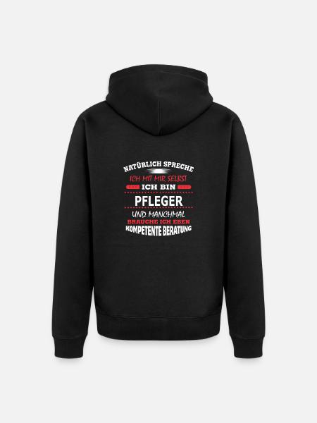 PFLEGER - Unisex Premium Bio Zip Hoodie - Schwarz