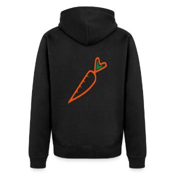 Möhre - Unisex Premium Bio Zip Hoodie - Schwarz - Hinten - Nico (187cm)