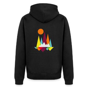 Eisberge - Unisex Premium Bio Zip Hoodie - Schwarz - Hinten - Nico (187cm)