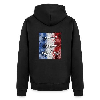Travail Famine Pâtes Riz - Veste à capuche bio Premium Unisexe - noir - Dos - Nico (187cm)