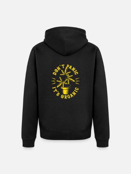 Don't panic it's organic - Unisex Premium Organic Zip Hoodie - black