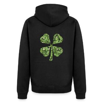 trèfle à quatre feuilles - Veste à capuche bio Premium Unisexe - noir - Dos - Nico (187cm)