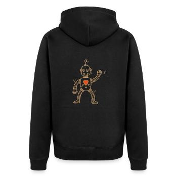 Robot gold - Veste à capuche bio Premium Unisexe - noir - Dos - Nico (187cm)