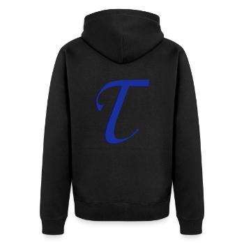 T, Buchstaben, Letters, Initialen - Unisex Premium Bio Zip Hoodie - Schwarz - Hinten - Nico (187cm)