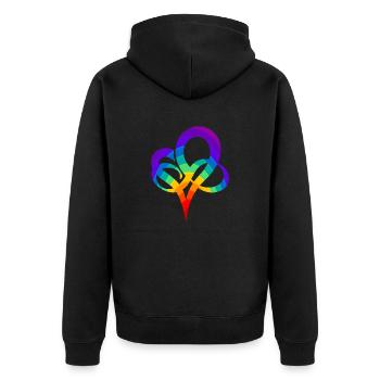 Colorful LGBTQ heart symbol polyamory gift - Unisex Premium Organic Zip Hoodie - black - Back - Nico (187cm)