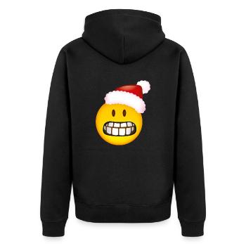 Smiley Glossy Desperate Christmas - Unisex Premium Organic Zip Hoodie - black - Back - Nico (187cm)