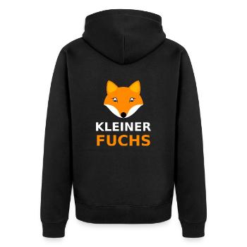 Kleiner Fuchs Kinder & Baby Geschenk - Unisex Premium Bio Zip Hoodie - Schwarz - Hinten - Nico (187cm)