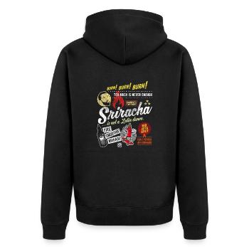 Chili Sriracha n’est pas une danse - Veste à capuche bio Premium Unisexe - noir - Dos - Nico (187cm)