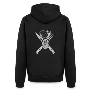 BBQ skull - Unisex Premium Organic Zip Hoodie - black - Back - Nico (187cm)