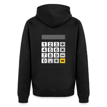 Calculator as a carnival & carnival costume - Unisex Premium Organic Zip Hoodie - black - Back - Nico (187cm)