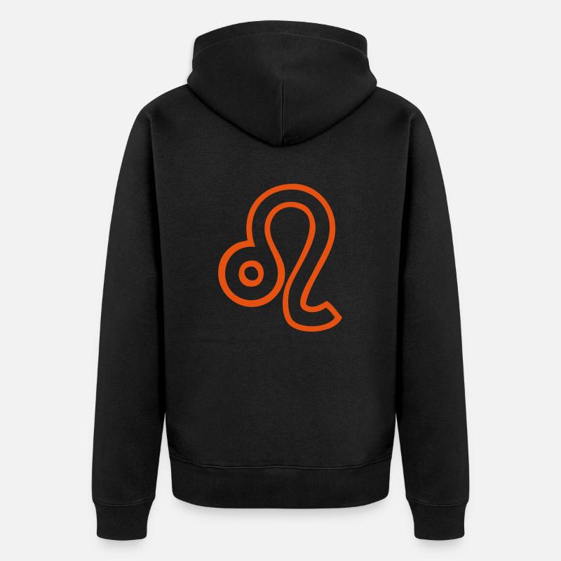 lion signe astrologique - Veste à capuche bio Premium Unisexe - noir