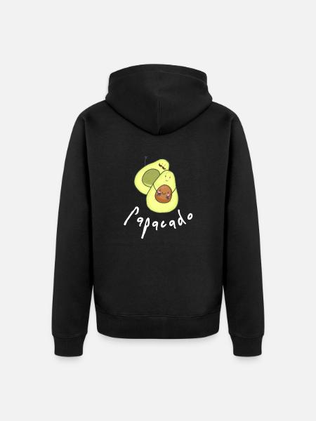 Papacado dad father baby birth gift idea - Unisex Premium Organic Zip Hoodie - black