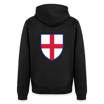 Drapeau de l’Angleterre, Bouclier de la Croix de Saint-Georges - Veste à capuche bio Premium Unisexe - noir - Dos - Nico (187cm)