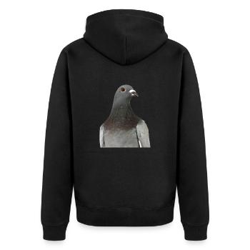Pigeon - Unisex Premium Organic Zip Hoodie - black - Back - Nico (187cm)