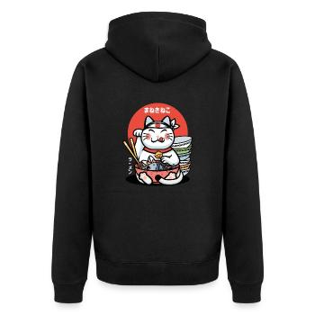 maneki neko lucky ramen - Veste à capuche bio Premium Unisexe - noir - Dos - Nico (187cm)